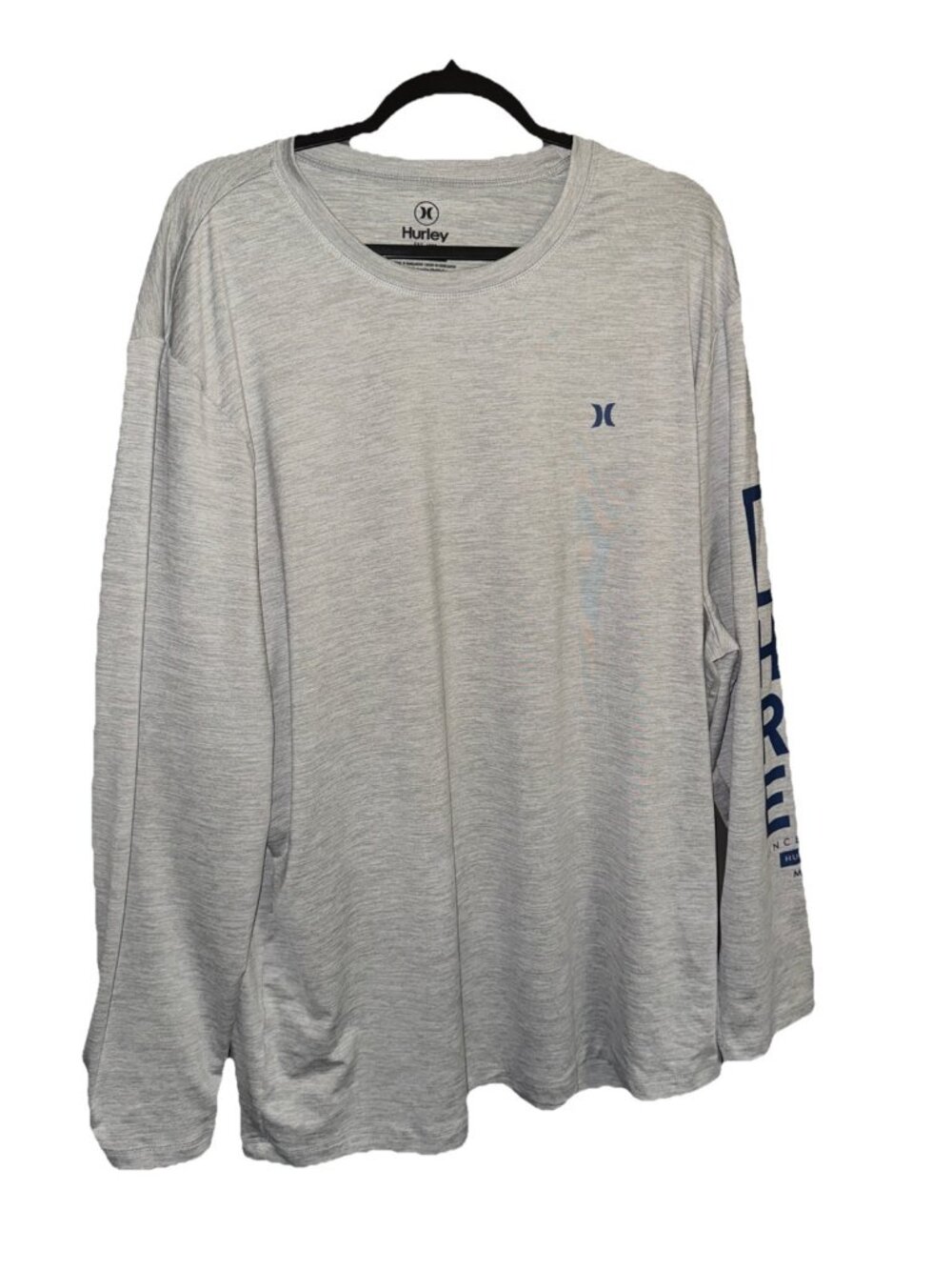 Hurley Men's Athletic Long sleeve T shirt XXL Marl Gray MSRP $34